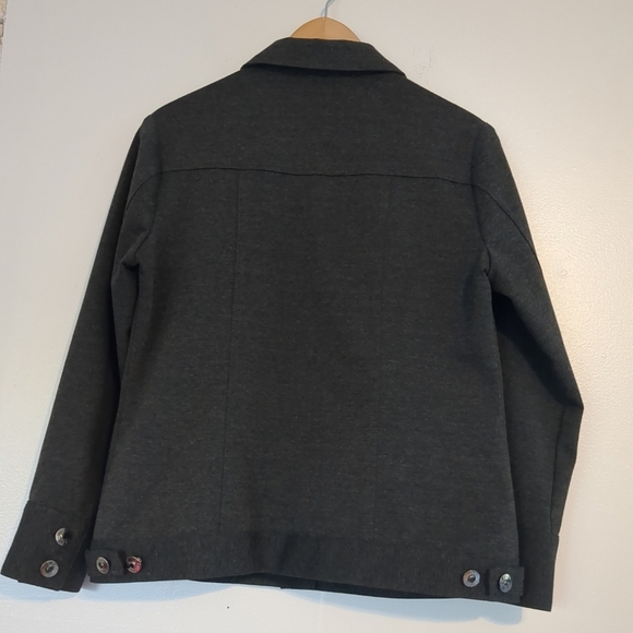 Simon Chang Blazer Jacket women's Size 6 Gray Button Accents Pockets Corpcore - Picture 4 of 11